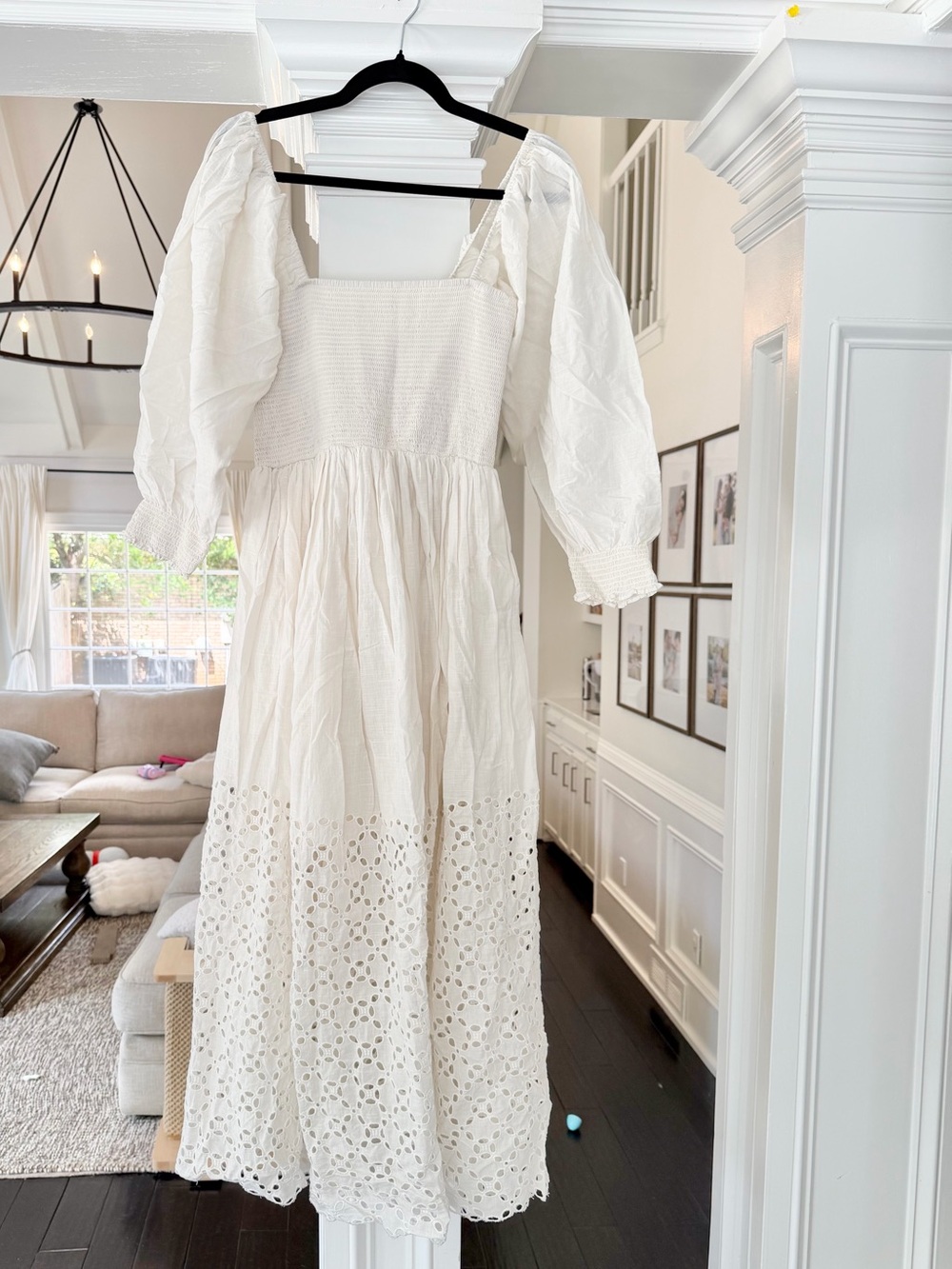 NWT Free People Perfect Storm Eyelet Smocked Midi Dress - Picture 5 of 8